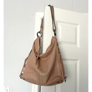 Joelle Hawkens Leather Shoulder Purse Bag Dust Pink With Silver Accents